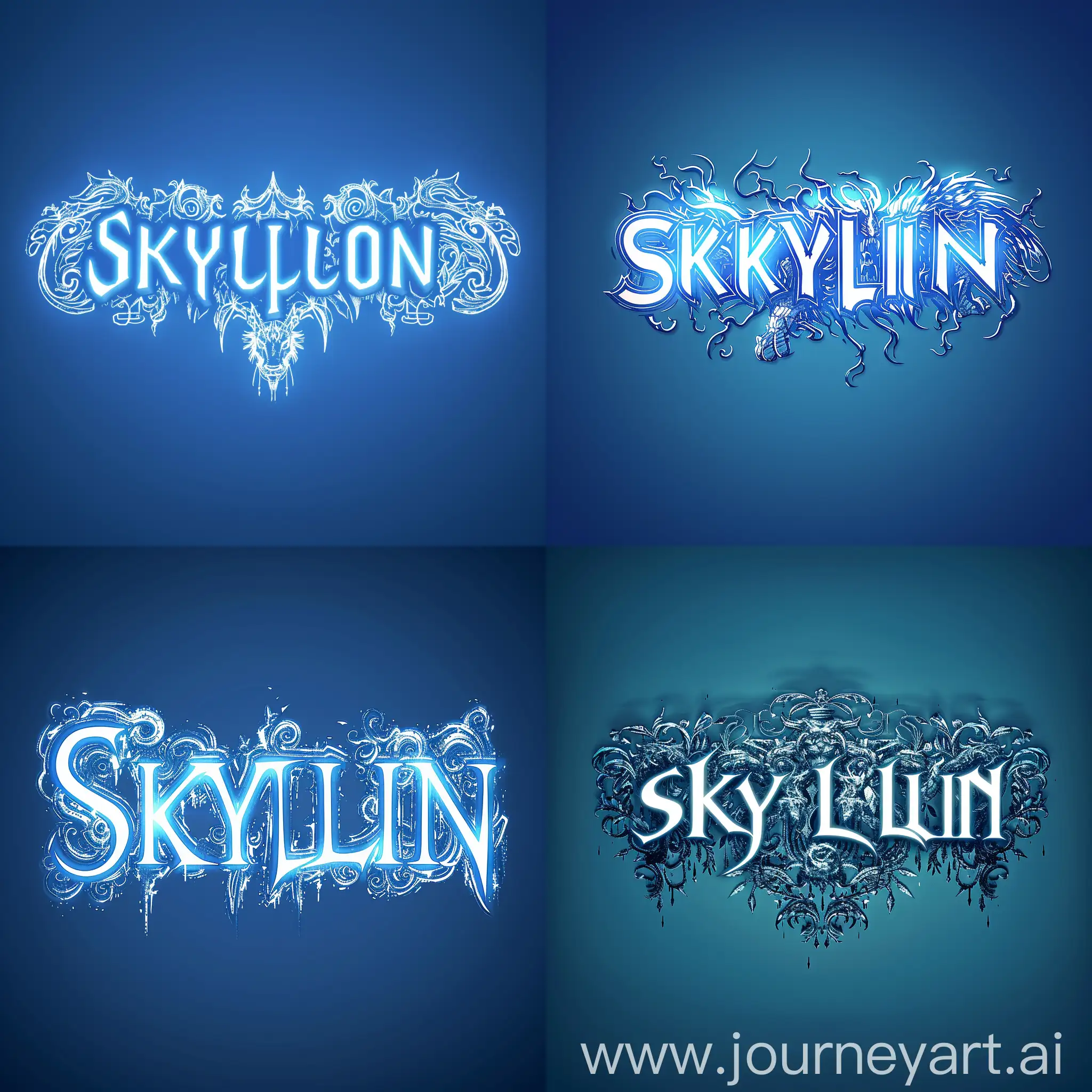 Mystical-SKYLION-Emblem-on-Blue-Background-with-Monster-Hunter-Font