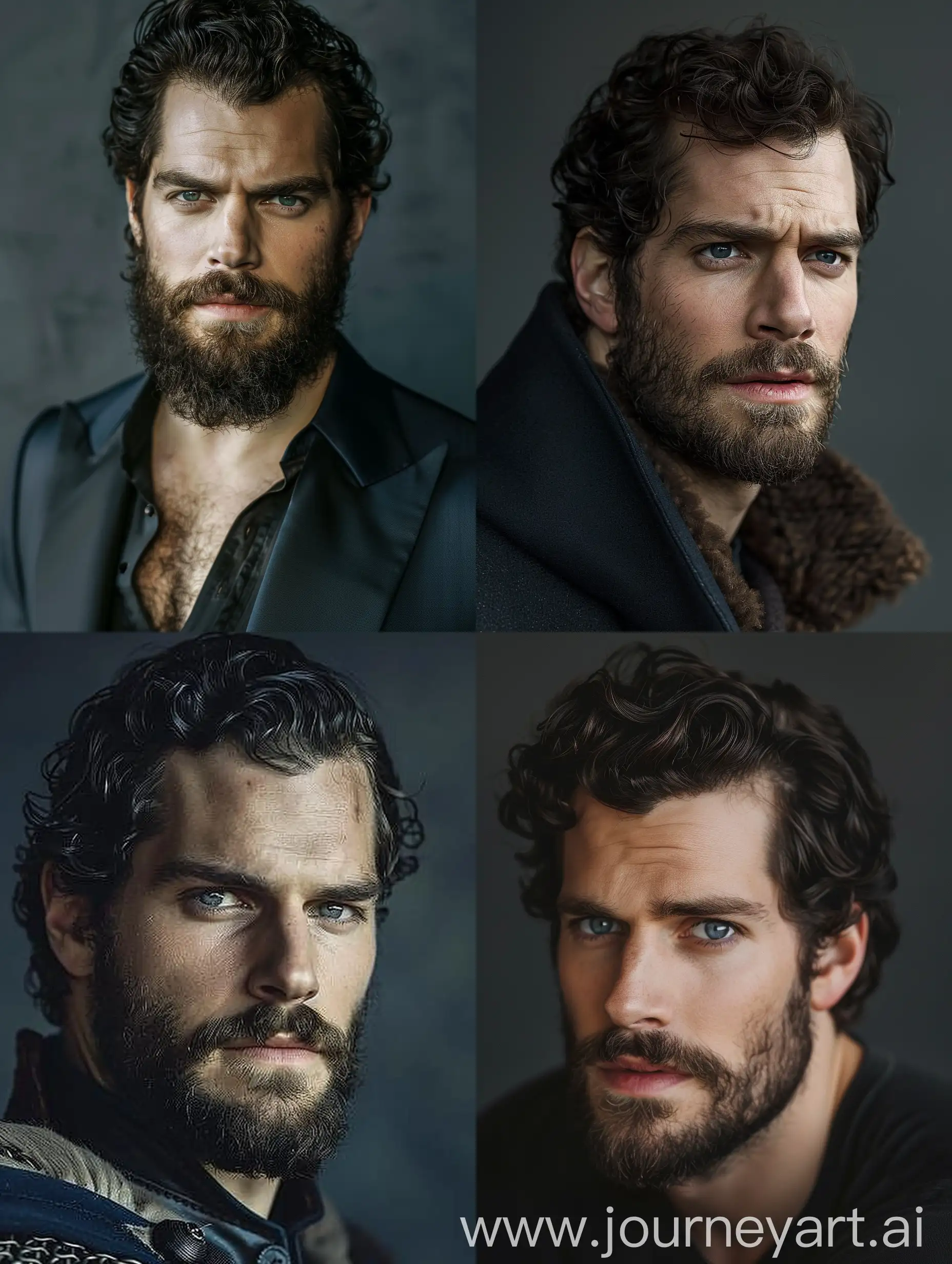 henry cavill with a beard 