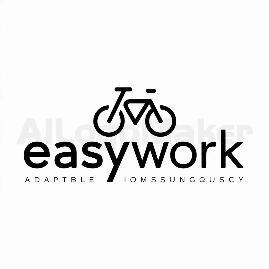 a logo design,with the text "EasyWork", main symbol:Bicycle,Moderate,be used in Others industry,clear background