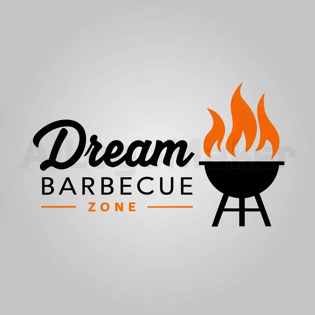 LOGO-Design-For-Dream-Barbecue-Bold-Text-with-Grill-Icon-on-Clear-Background