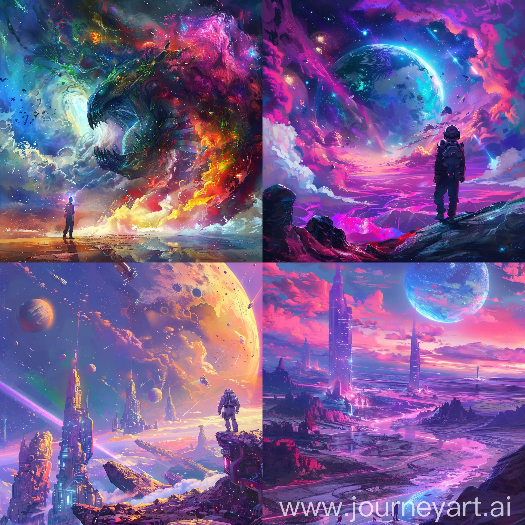 Colorful, Sci-Fi, Otherworldly, Realistic