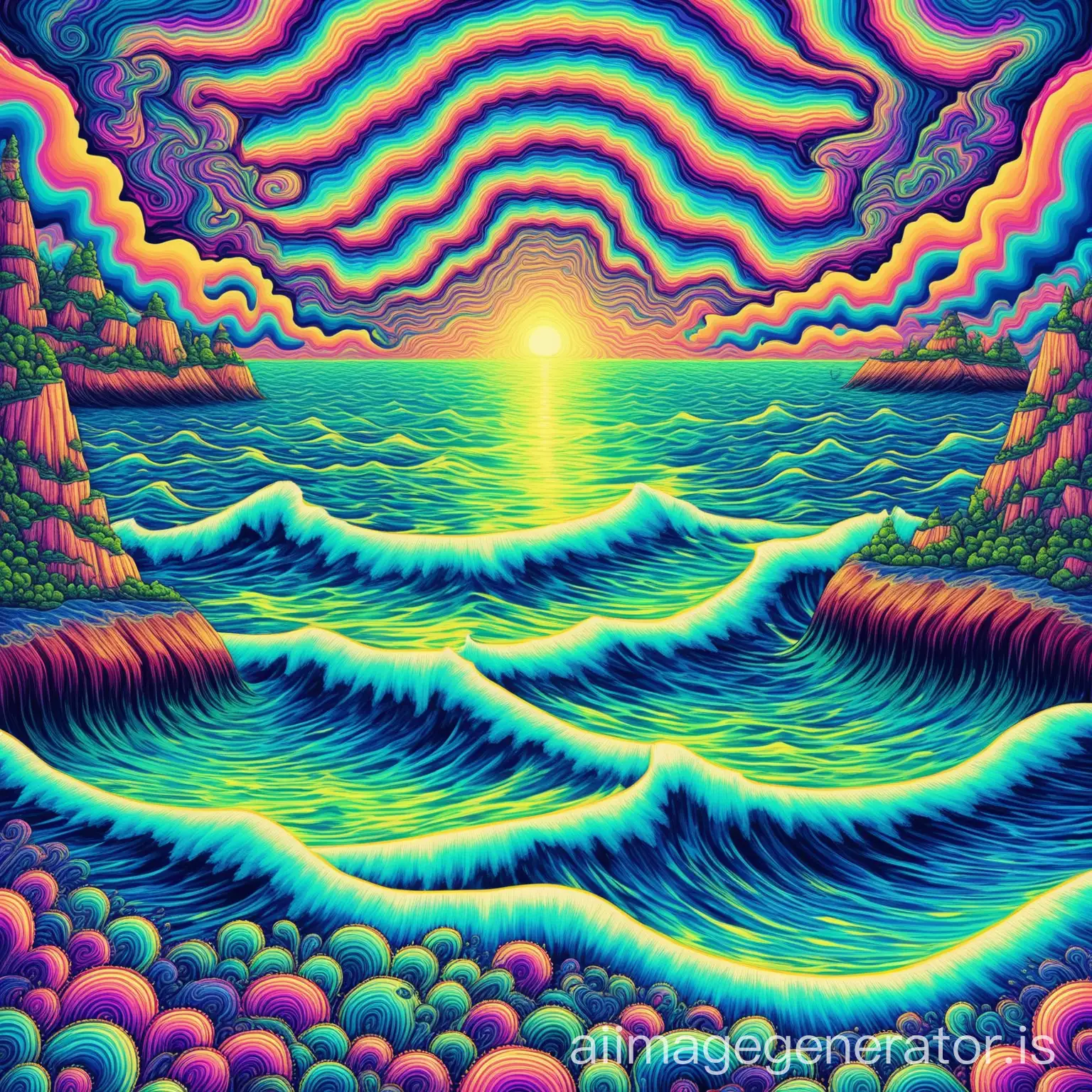 trippy sea landscape

