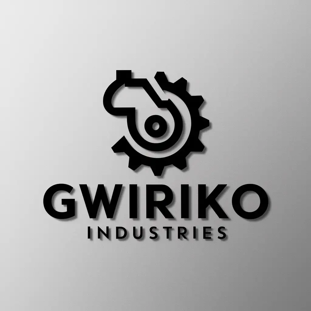 a logo design,with the text "GWIRIKO INDUSTRIES", main symbol:ciwara and gear,Moderate,clear background