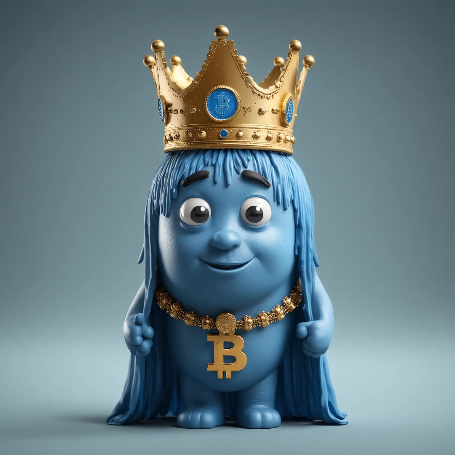 Royal Bitcoin Figure Wearing a Blue Crown