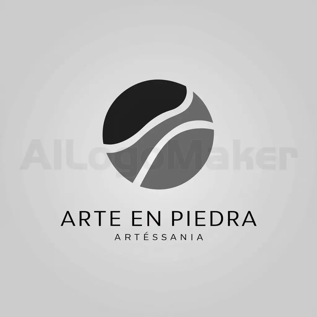 a logo design,with the text "Arte en Piedra", main symbol:round logo, with colors in black, gray and white,Minimalistic,be used in artesania industry,clear background