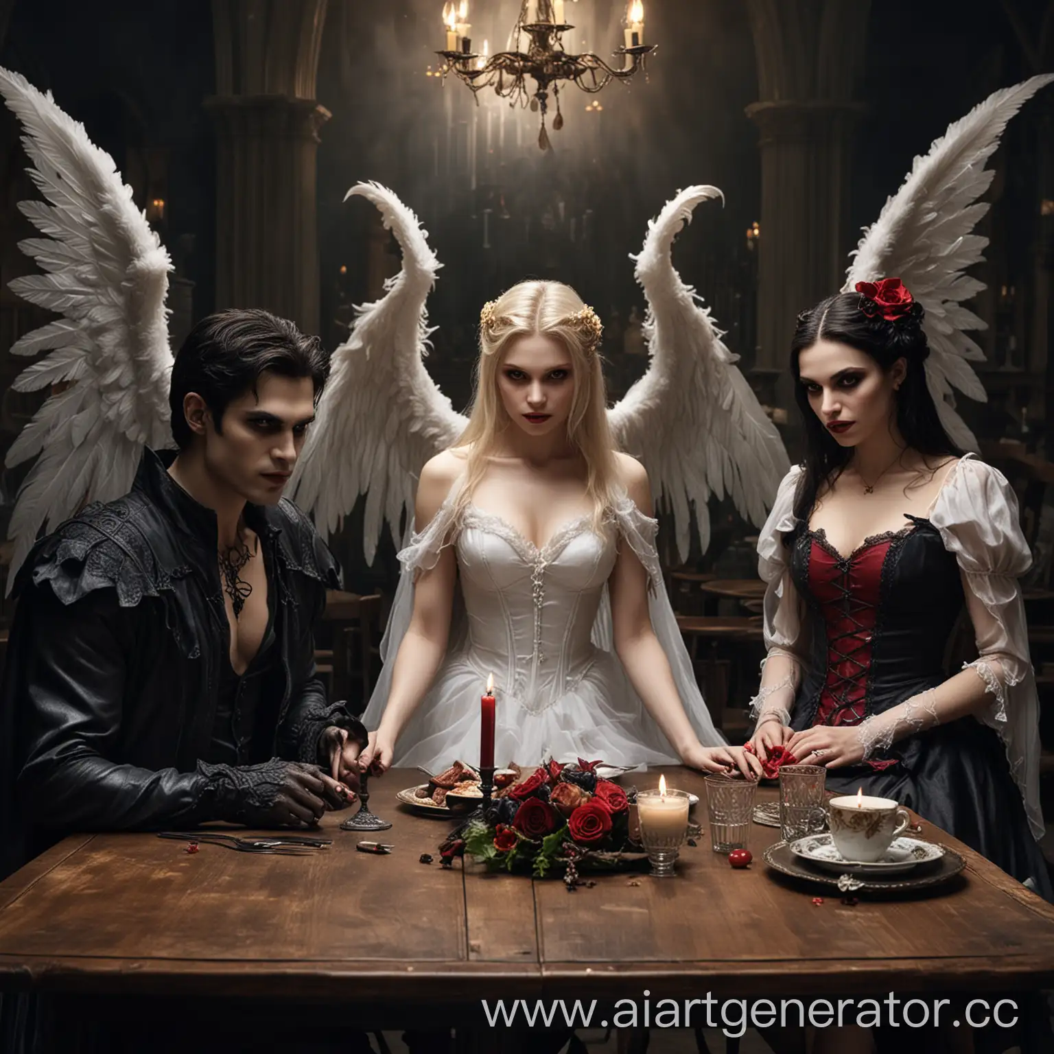 Fantasy-Creatures-Gathering-Angel-Demon-Vampire-and-Fairy