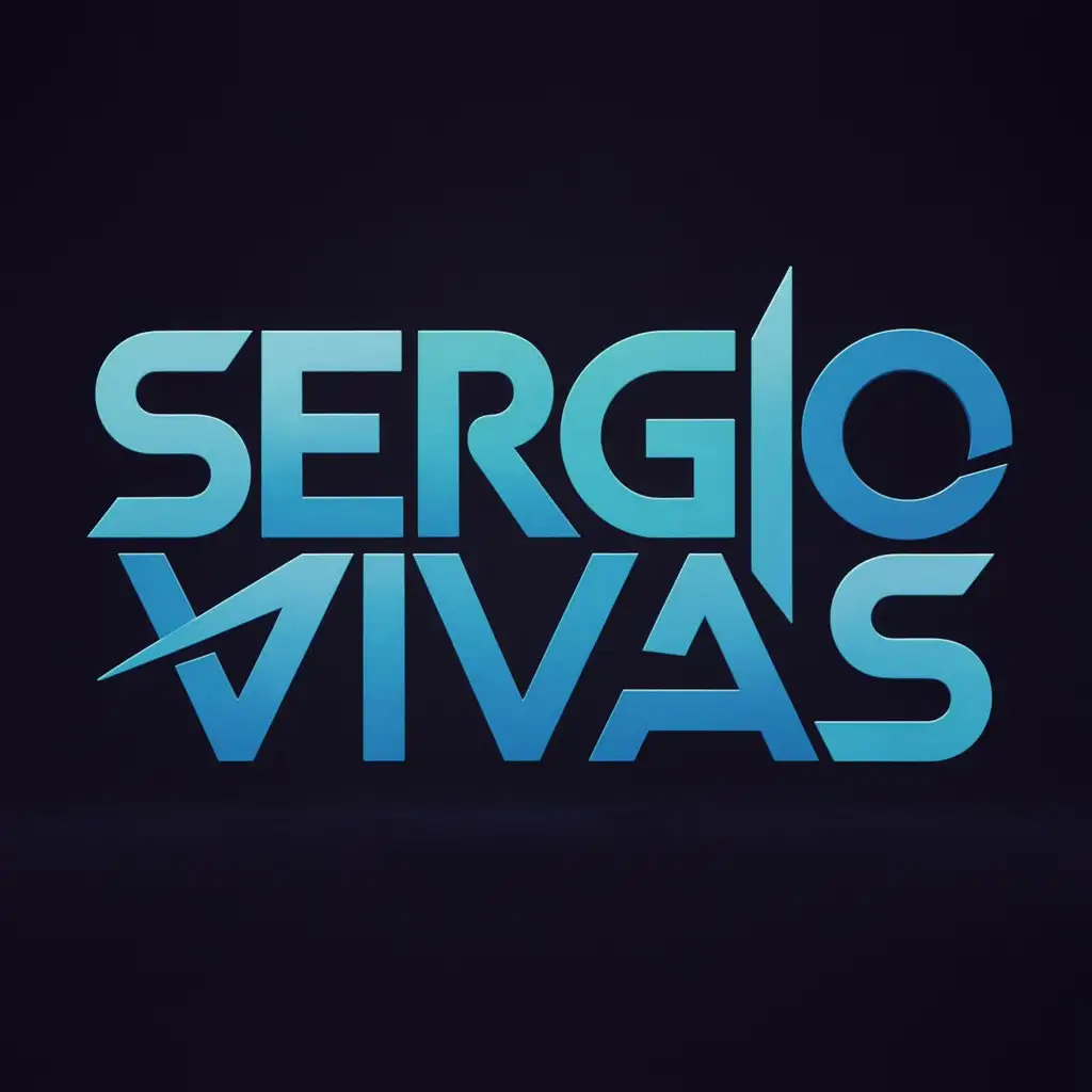 Bold SERGIO VIVAS Lettering on Black Background