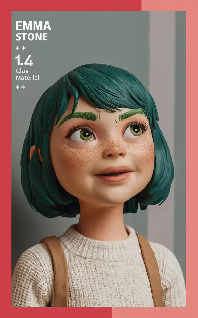 Clay-Animation-Style-Portrait-of-Emma-Stone-with-Green-Hair