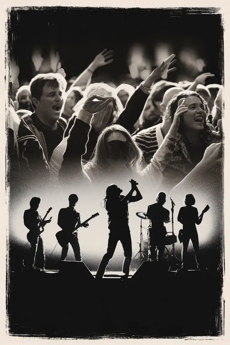 Vintage Style High Contrast Concert Poster in Black and White