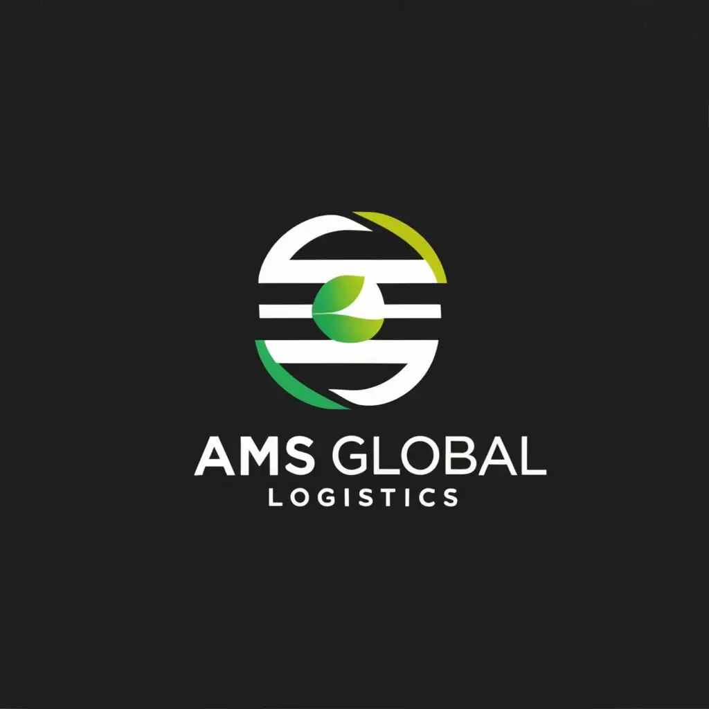 a logo design,with the text "AMS Global Logistics", main symbol:simple, text, logo , with the text "AMS Global Logistics" or "AMSGL", 
 conceptualize a text-based / image-based logo for company that emphasizes a professional appeal.
 a supply chain company. AMS Global Logistics or AMSGL. This company is global in nature and supplier services of the following:
Import / Export
Customs Clearance
Container Transport
Warehousing

- 2 set of logos - white background and black background
- Use primarily green color for the logo, signifying freshness and growth
- The logo should project a professional image, suitable for a corporate environment
- I prefer a text-based logo / Imaged-Based or a combination of both - creativity in typesetting, fonts or typography will be appreciated,
clear background,Moderate,be used in Others industry,clear background