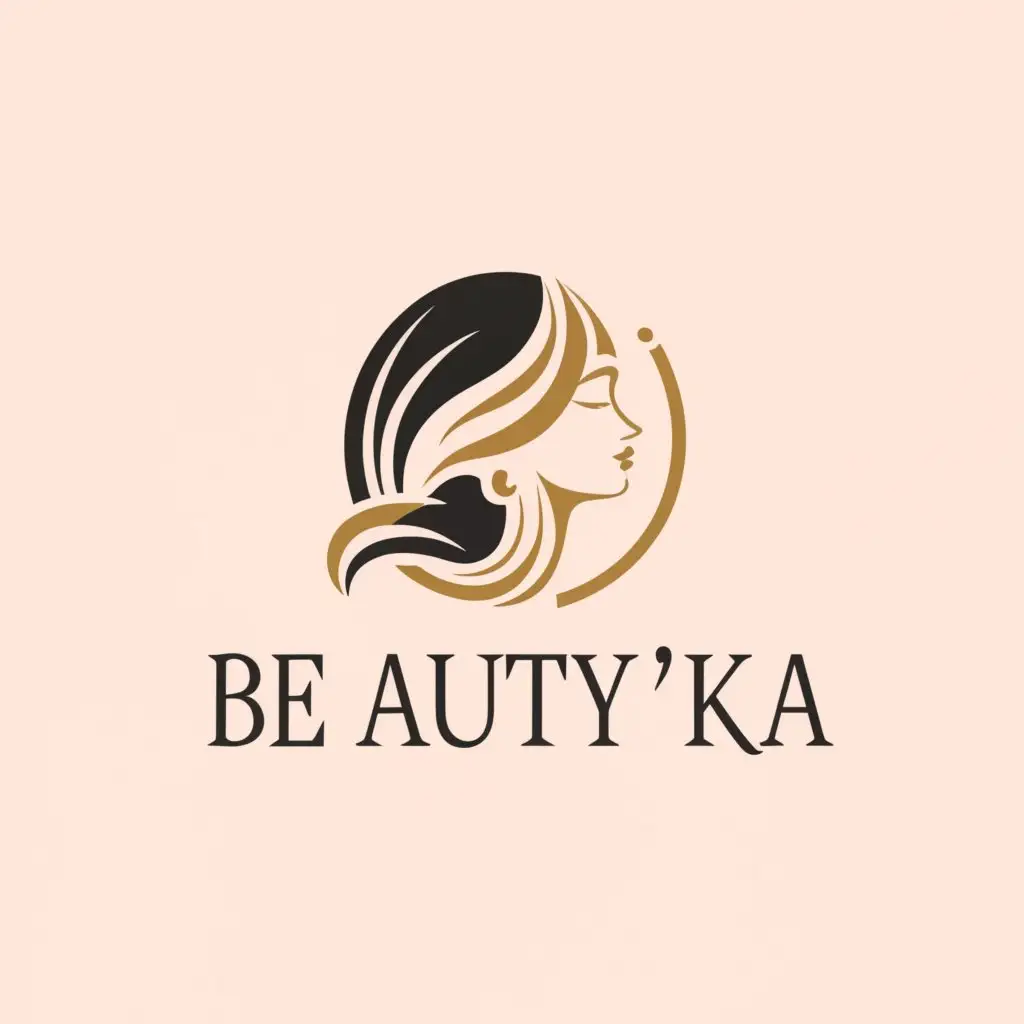 a logo design,with the text """"
Beauty'Ka
"""", main symbol:Female silhouette,Moderate,be used in Красота и спа industry,clear background
