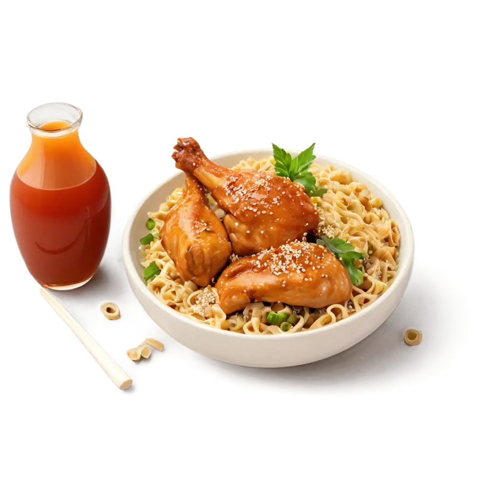 HighQuality-PNG-Image-Tilted-Plate-with-Chicken-Noodles