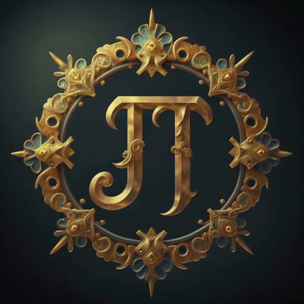 a logo design,with the text "JT", main symbol:3D, epic composition, cinematic, rendered in Enscape, Miyazaki, Nausicaa Ghibli, 4k detailed post processing, unreal engine,complex,clear background