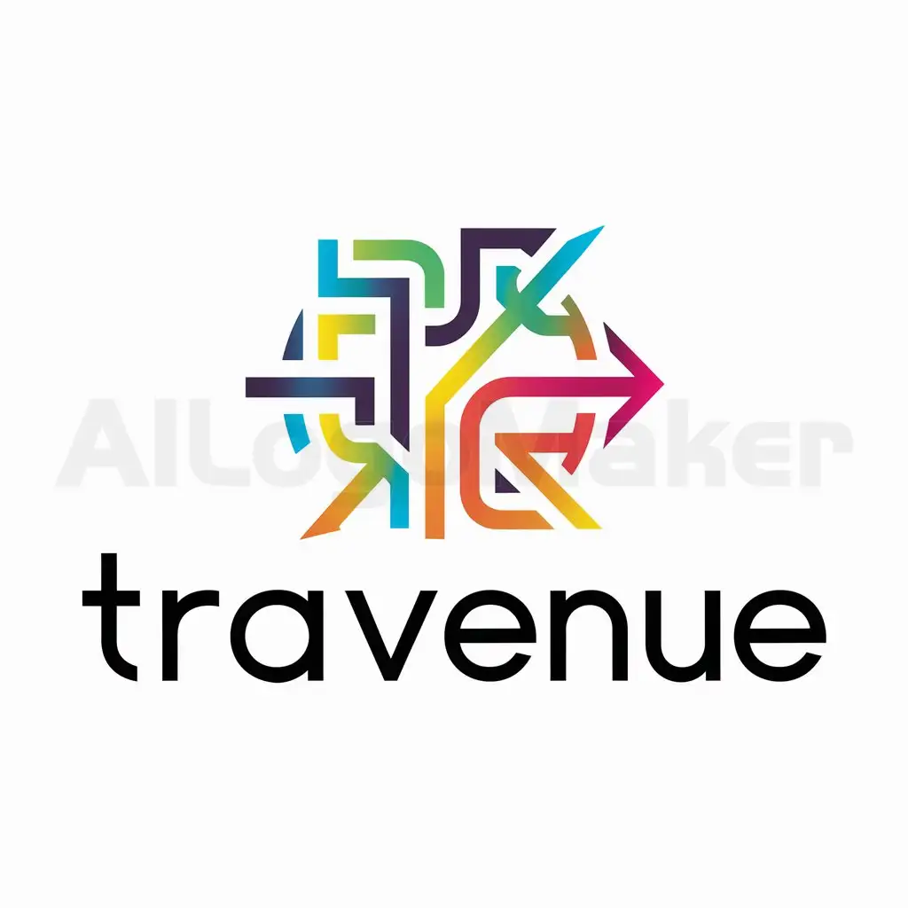 a logo design,with the text "Travenue", main symbol:Create a modern and dynamic logo that captures the essence of transportation, connectivity, and community. Incorporate elements that evoke movement, such as arrows, pathways, or abstract representations of travel. Use a sleek and contemporary font to convey professionalism and innovation. Experiment with vibrant colors that symbolize energy, vitality, and inclusivity. The logo should be versatile enough to represent a bustling transit hub while also reflecting the project's commitment to sustainability and urban vibrancy,Moderate,be used in Travel industry,clear background
