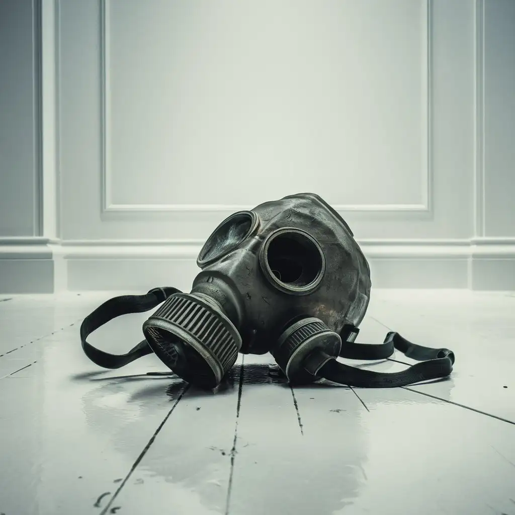 PostApocalyptic Gas Mask Abandoned on Ground