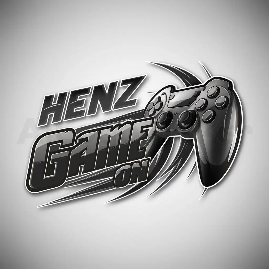 a logo design,with the text "Henz Game On", main symbol:Gaming,complex,be used in Gaming industry,clear background