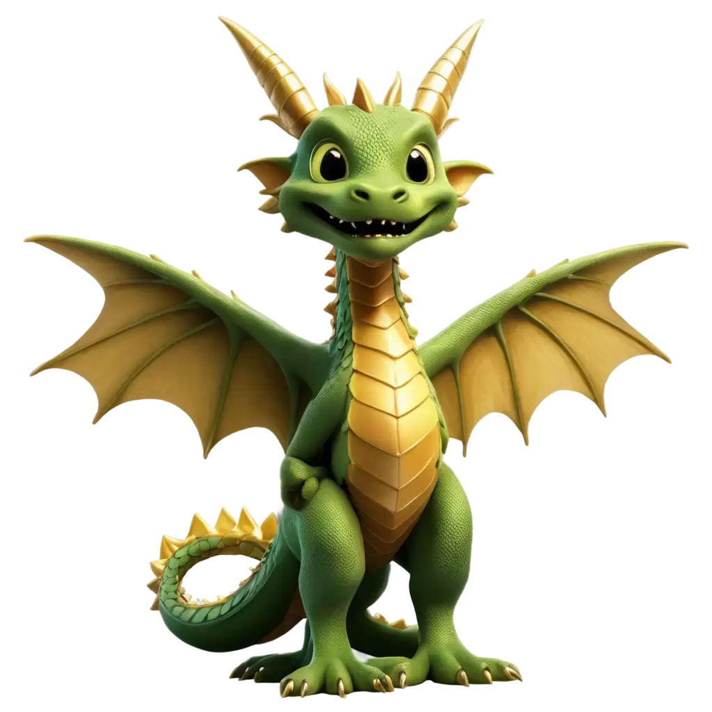 a cute dragon, full body gold, 3D, Full 8k, gift image