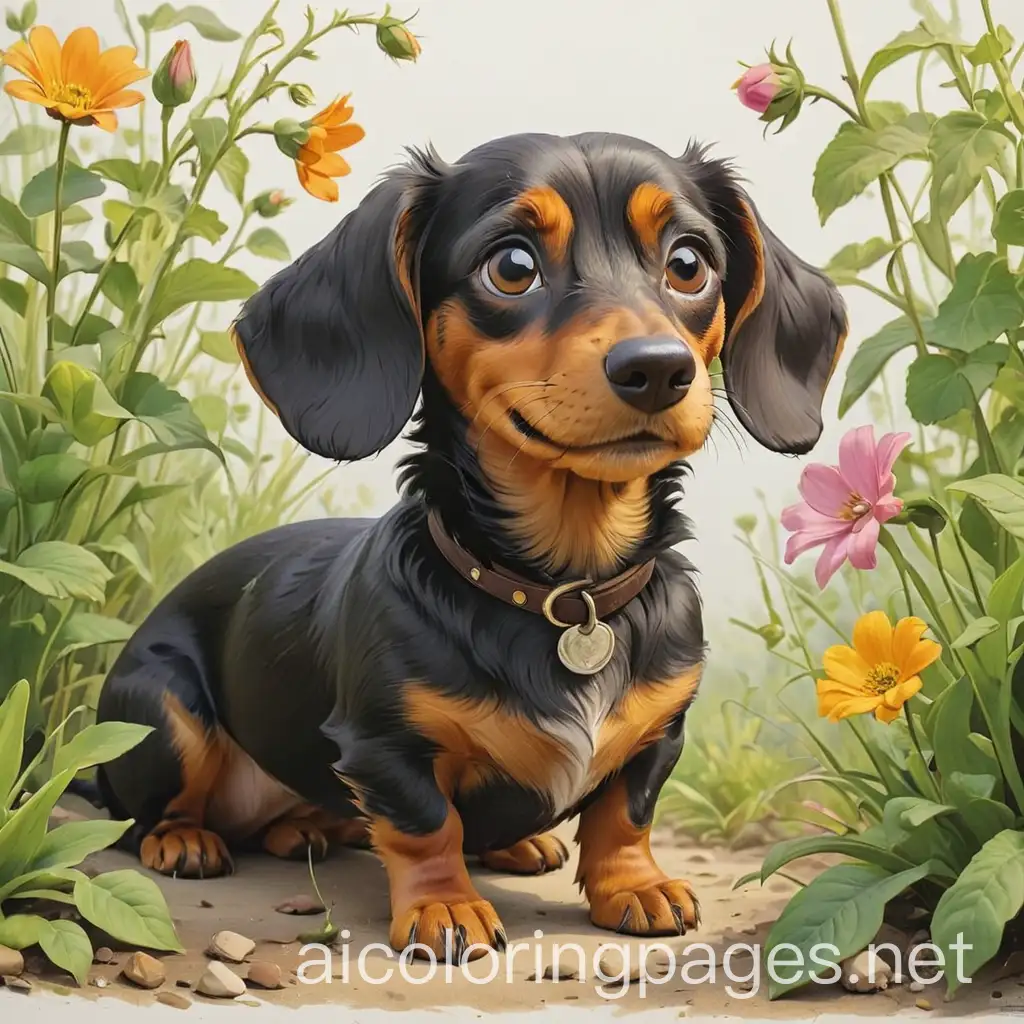 African-Dachshund-Tale-Beatrix-Potter-Style-Caricature
