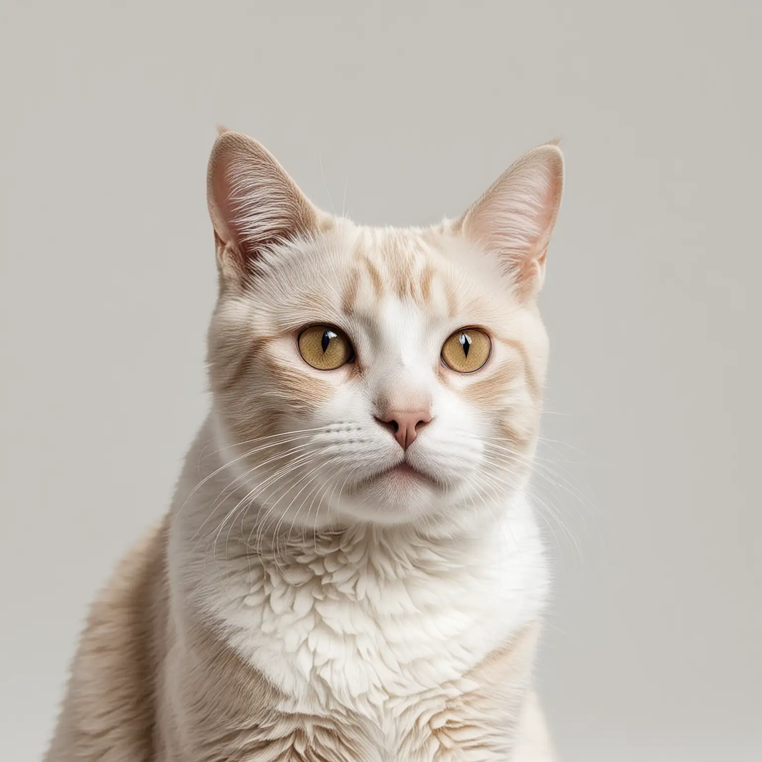 White Background Cat Serene Feline Pose in Minimalist Setting