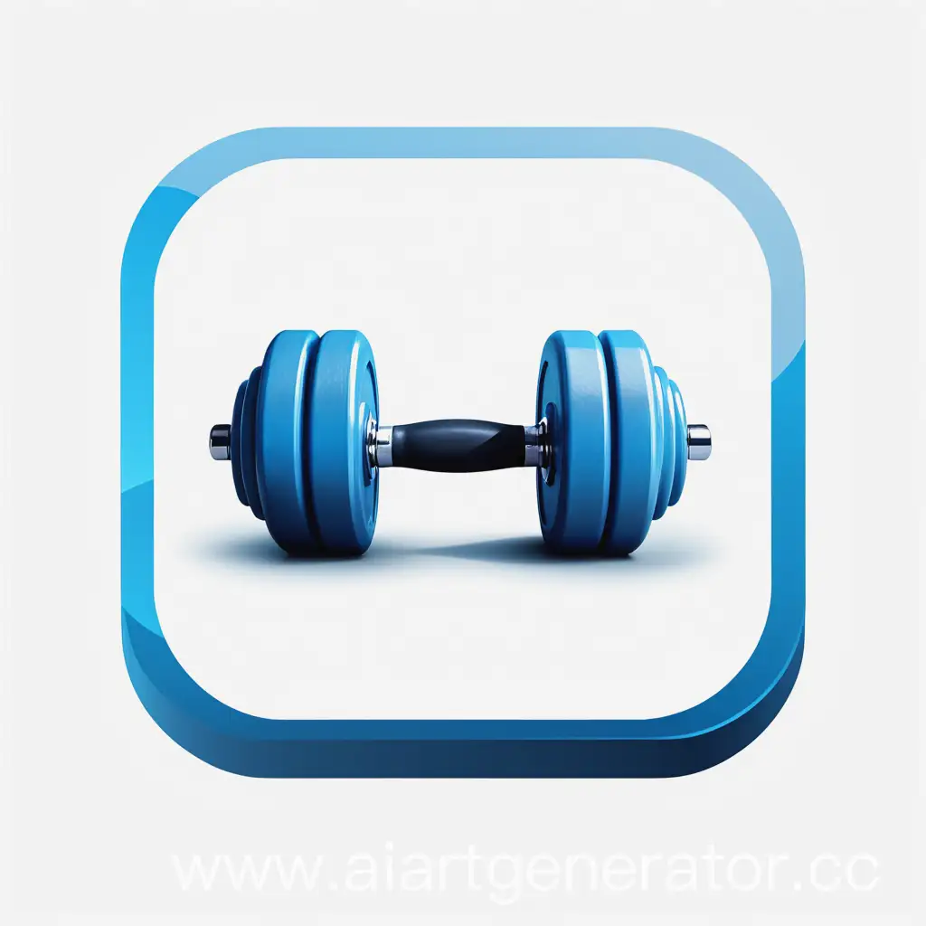 Blue-Dumbbell-Icon-for-Fitness-App-on-White-Background