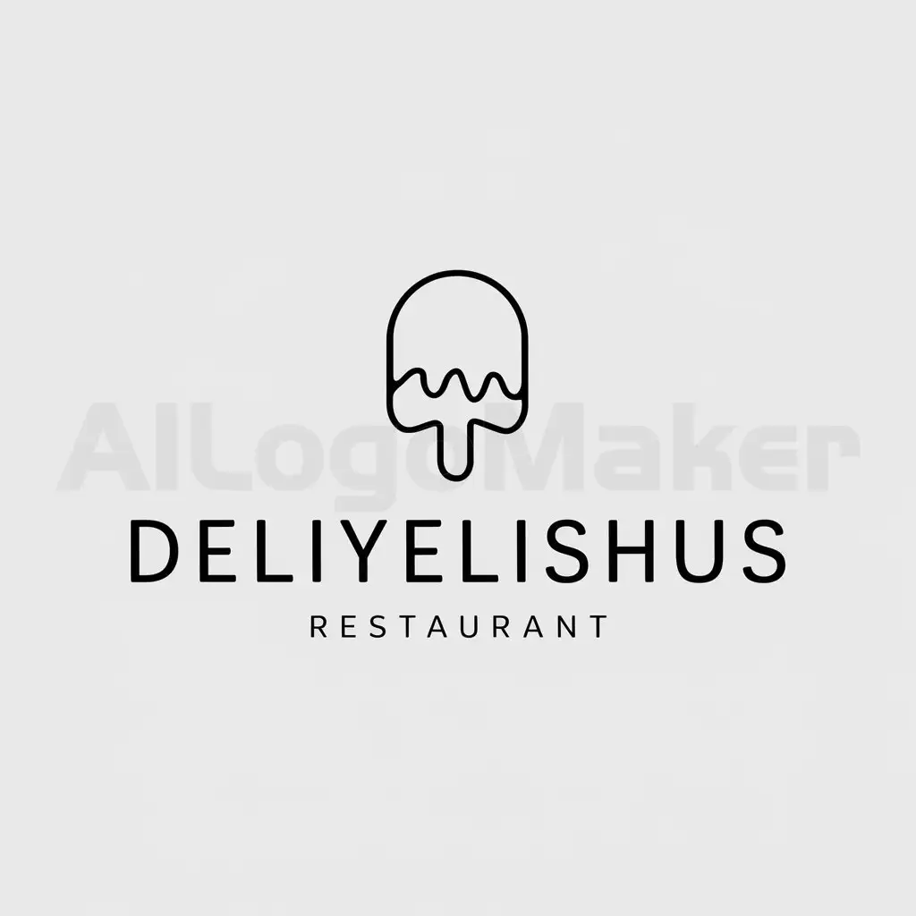 a logo design,with the text "DeliYelishus", main symbol:Freeze pop,Minimalistic,be used in Restaurant industry,clear background