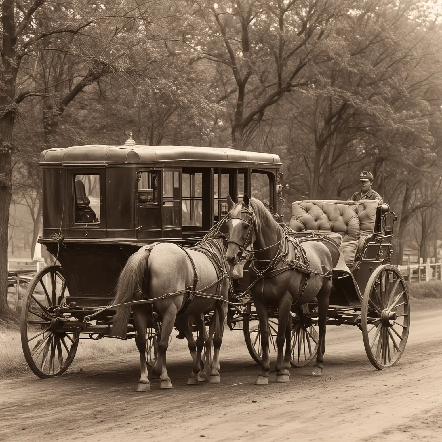 Vintage Horse and Buggy in Historical Setting