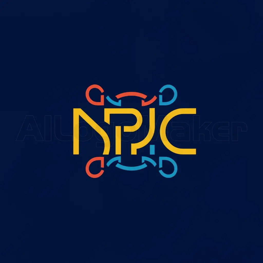 a logo design,with the text "NPIC", main symbol:I want to make with Khmer pattern style with blue .yellow color,Moderate,be used in Technology industry,clear background