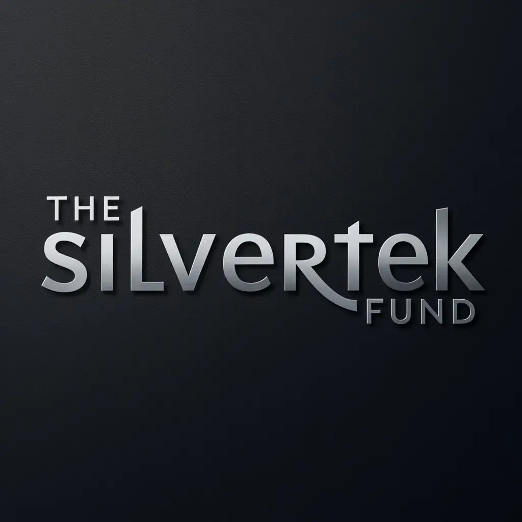 a logo design,with the text "The Silvertek Fund", main symbol:modern wordmark logo preferred color silver. the logo should be on a black background,Moderate,clear background