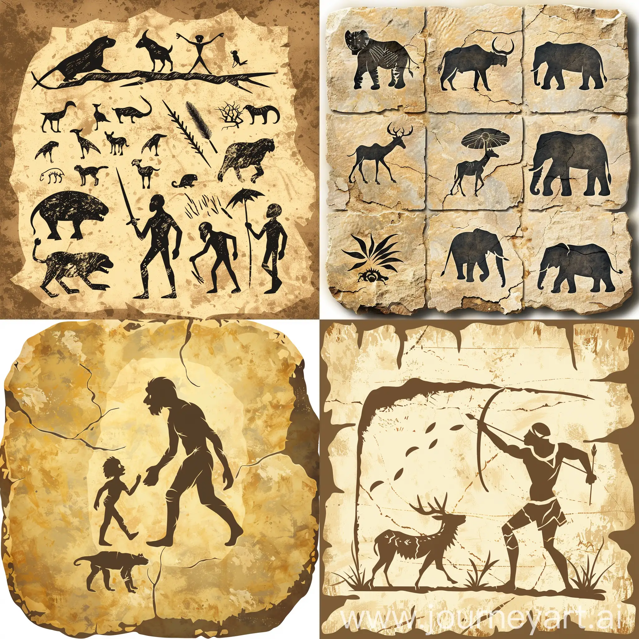 Ancient-Cave-Drawing-of-Human-and-Animal-Icon