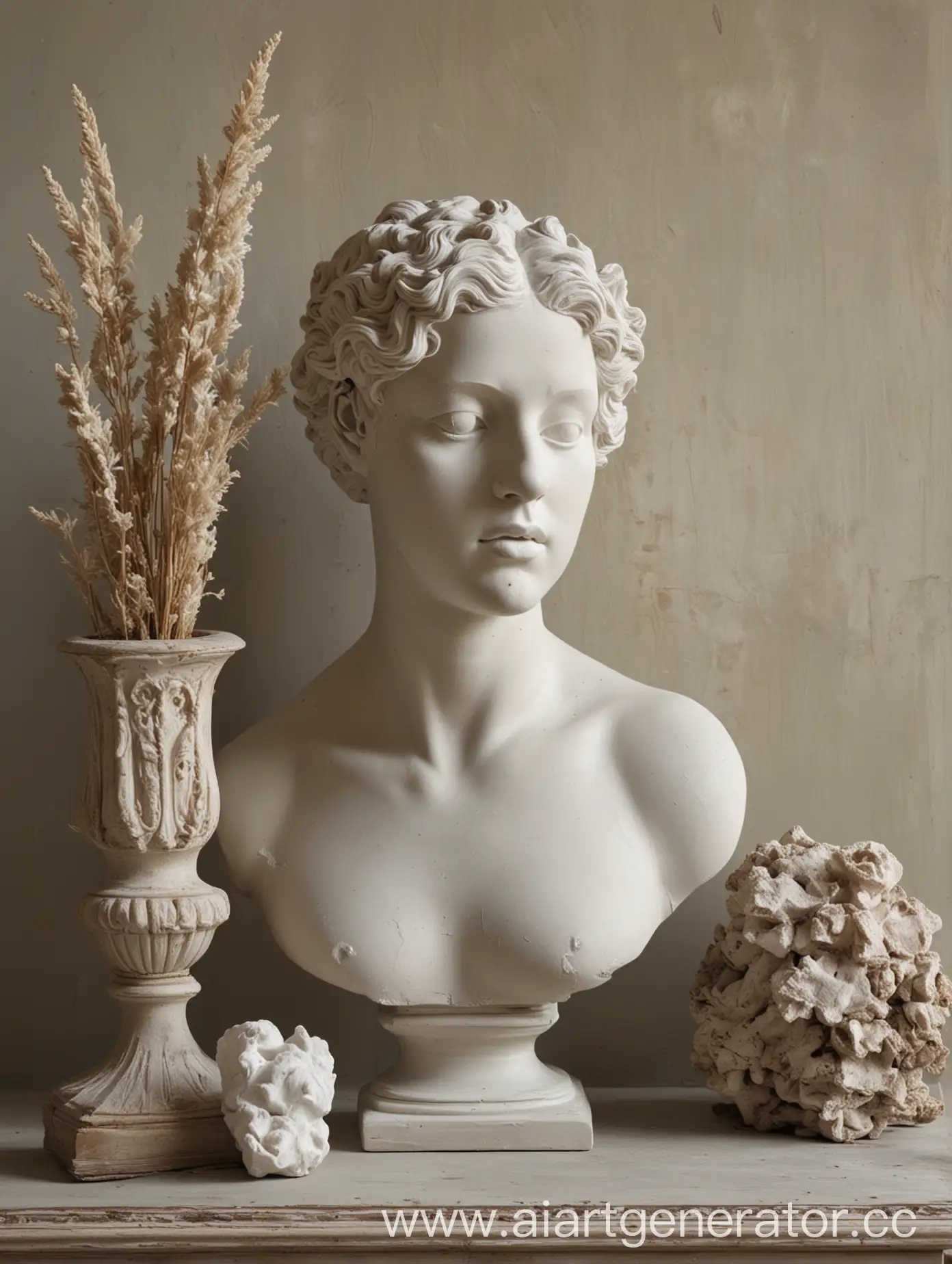 Aesthetic-Still-Life-Featuring-Gypsum-Bust