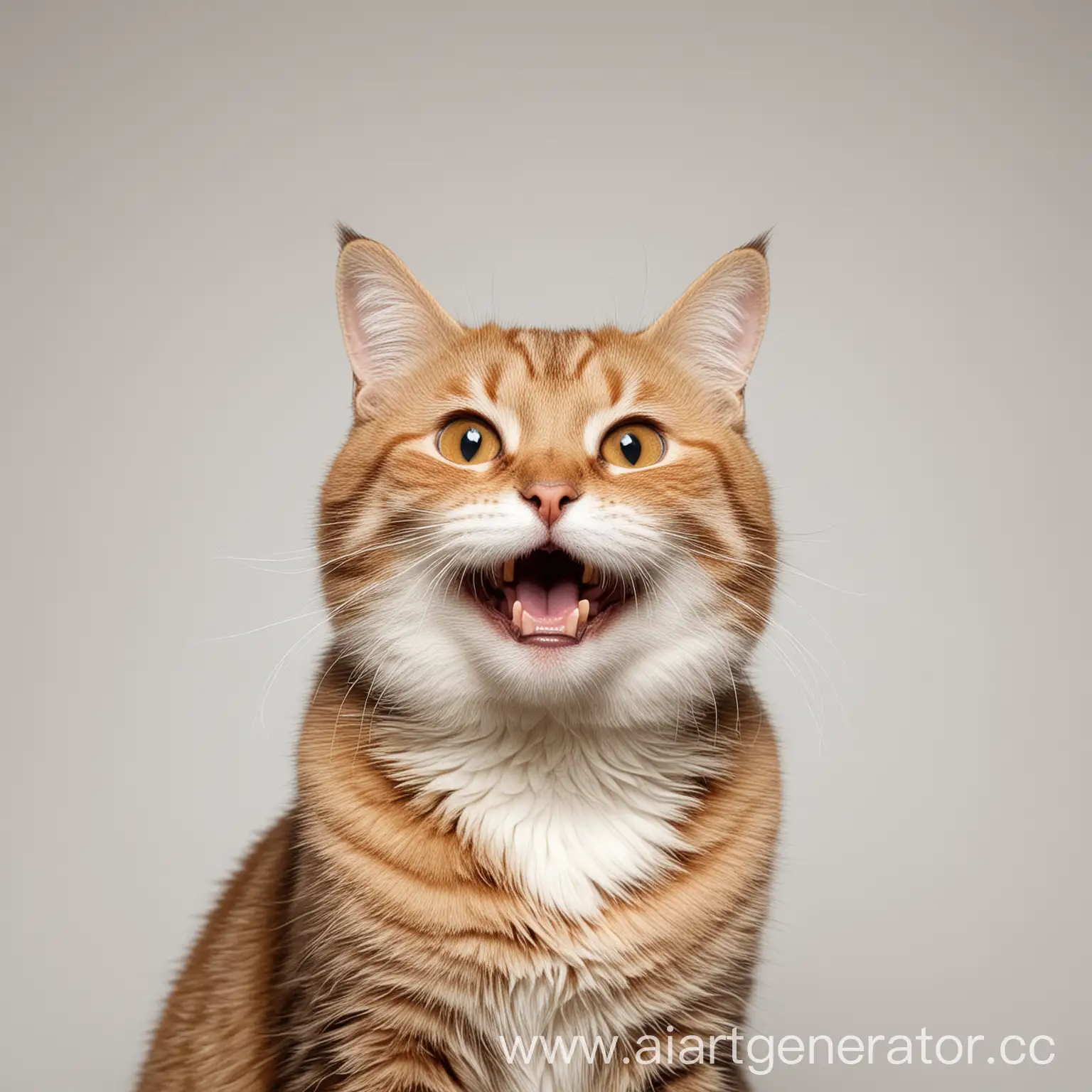 Cheerful-Cat-Sitting-on-Clean-White-Surface