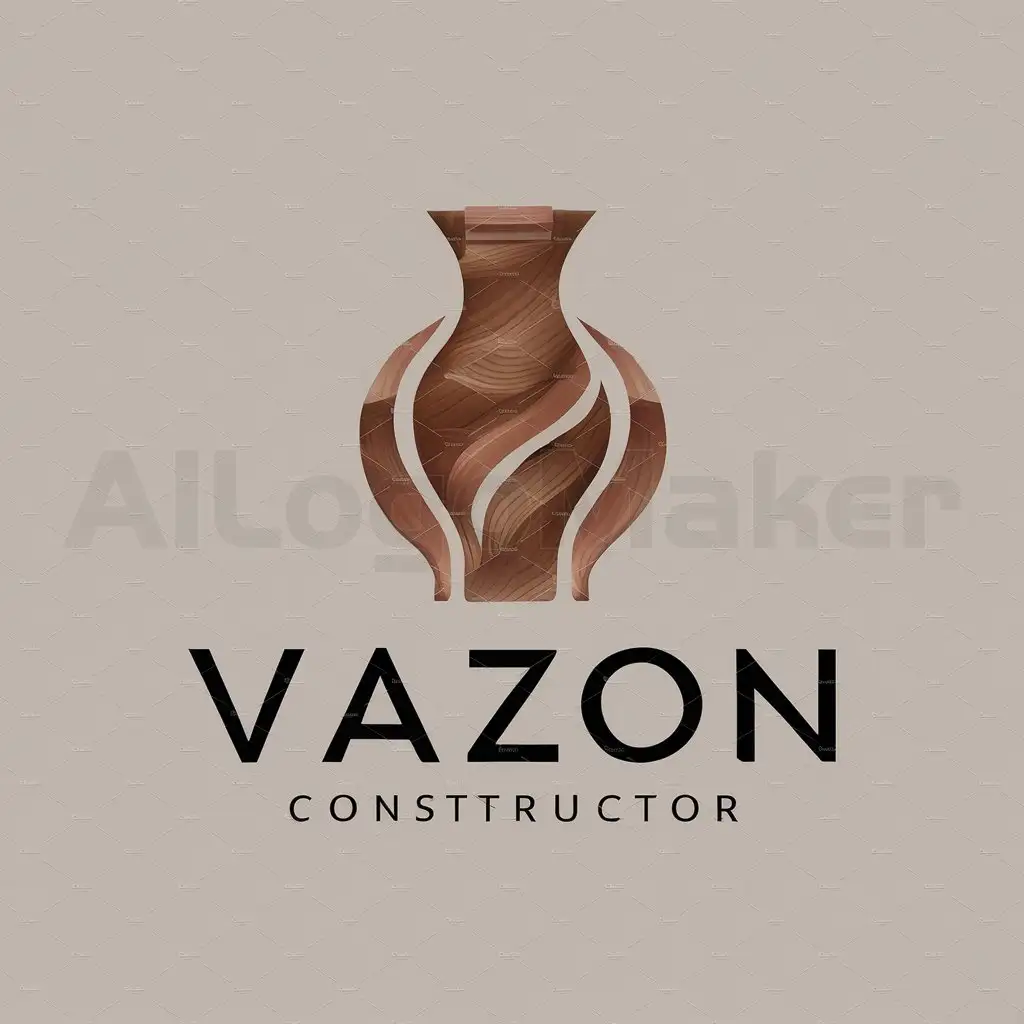 a logo design,with the text "Vazon", main symbol:wooden constructor in the form of a vase,Moderate,clear background