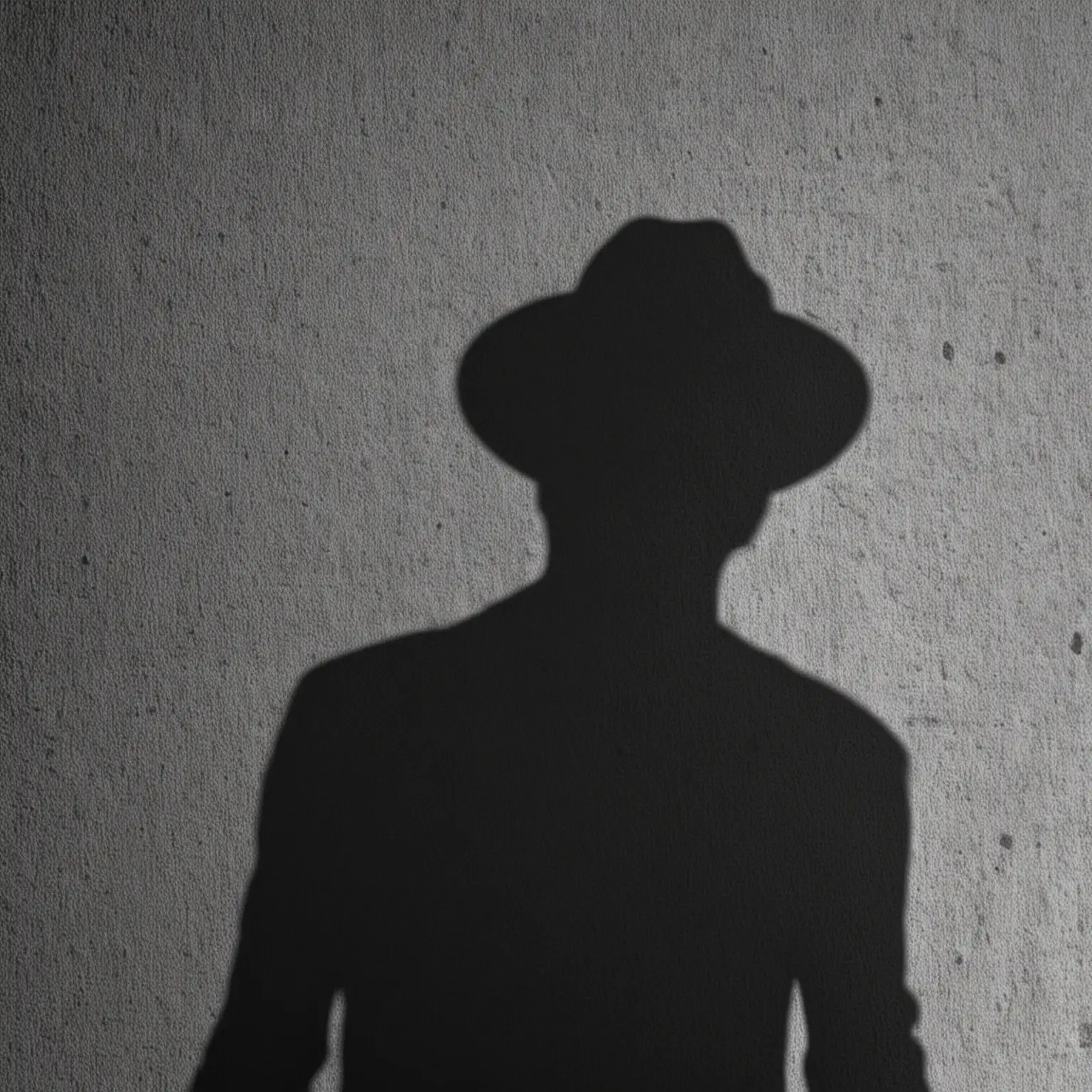 Mysterious Silhouette of a Man with a Hat in the Twilight