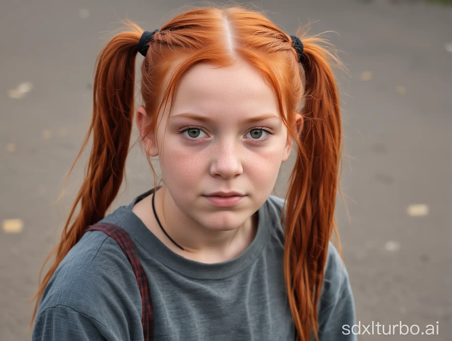 Portrait-of-a-RedHaired-ElevenYearOld-Girl-with-Pigtails