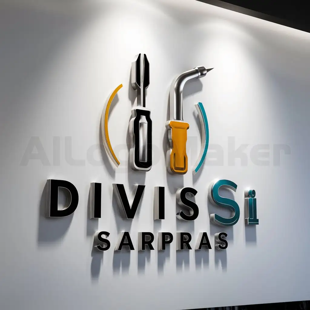a logo design,with the text "divisi sarpras", main symbol:screwdriver and soldering iron,Moderate,be used in Others industry,clear background
