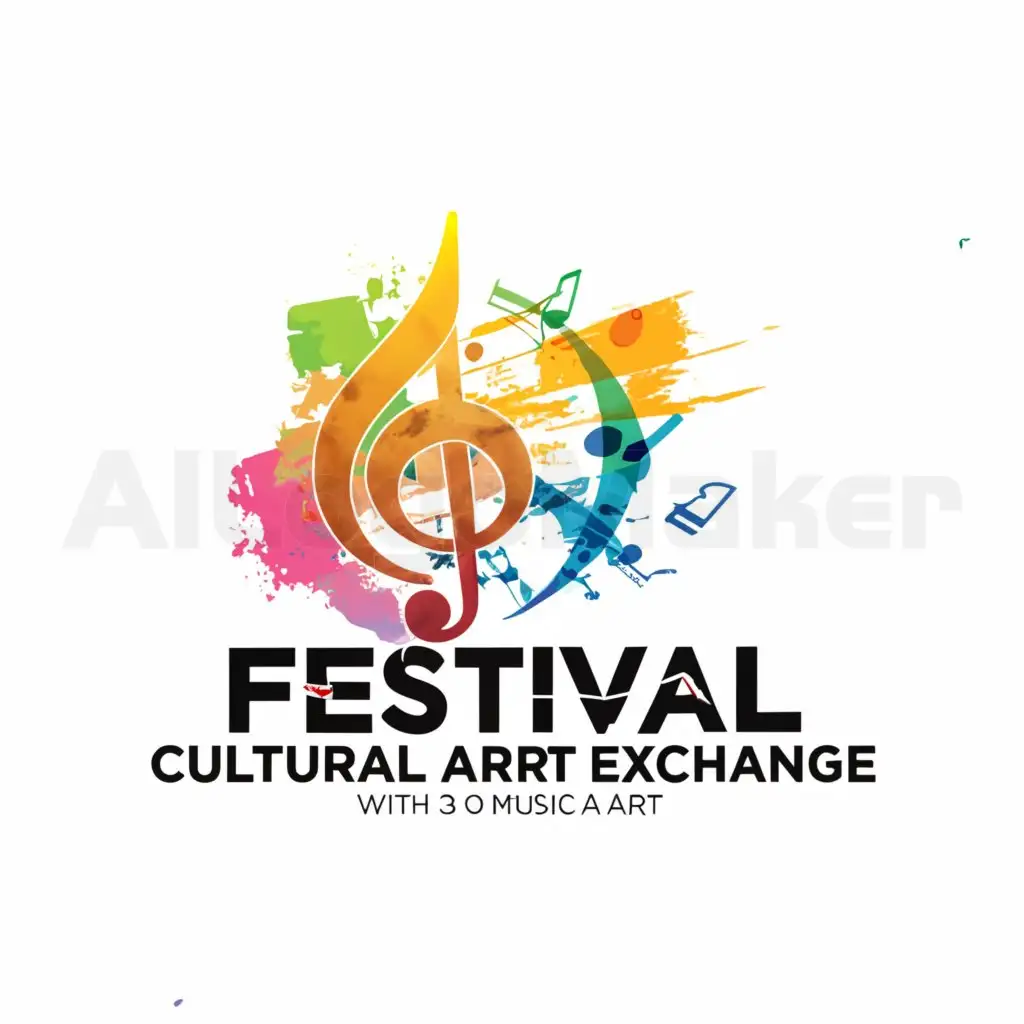a logo design,with the text "festival cultural exchange", main symbol:music and art,Moderate,be used in culture industry,clear background