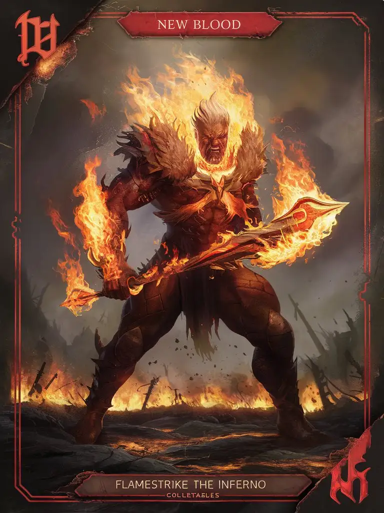 Flamestrike-the-Inferno-Collectible-Card-Blazing-Figure-Wreathed-in-Flames