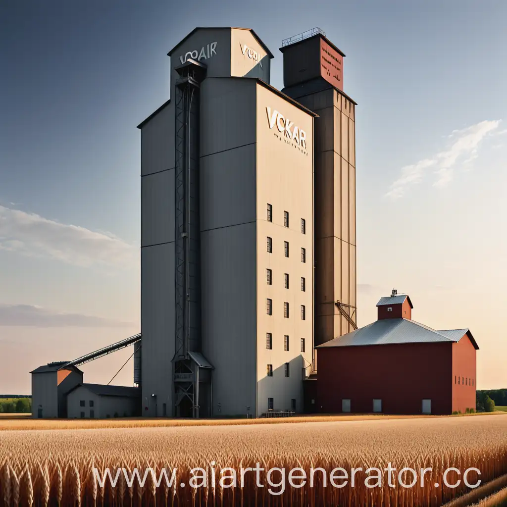 VOSKAR-Logo-Grain-Elevator-at-Sunset