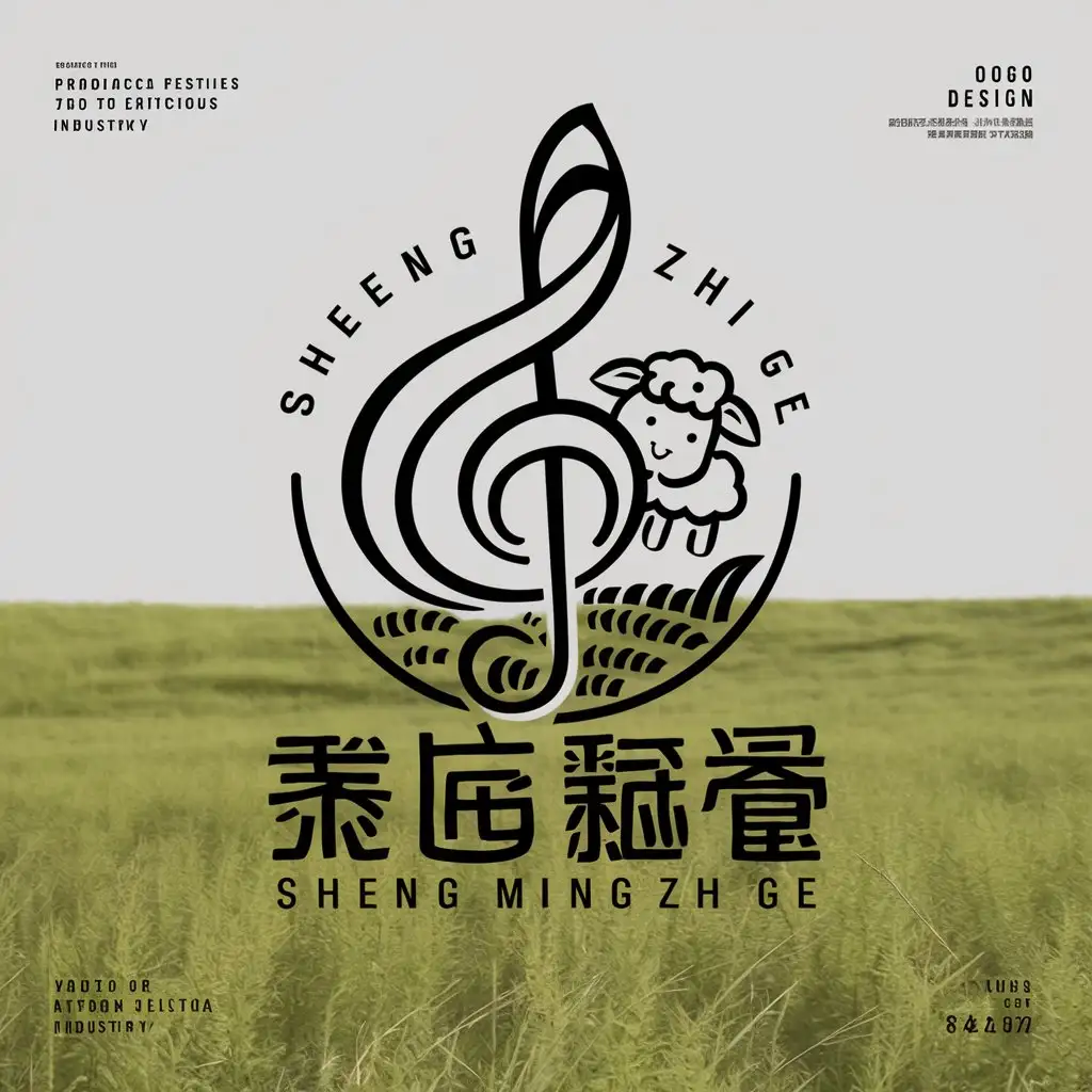 LOGO-Design-For-Sheng-Ming-Zhi-Ge-Intricate-Design-with-Music-Little-Sheep-and-Pasture-Theme