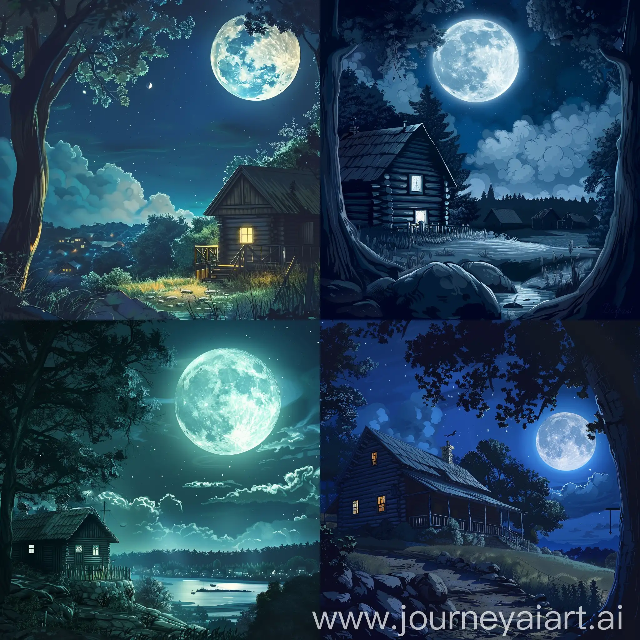 Moonlit-Night-Cabin-in-the-Woods-Serene-Anime-Landscape