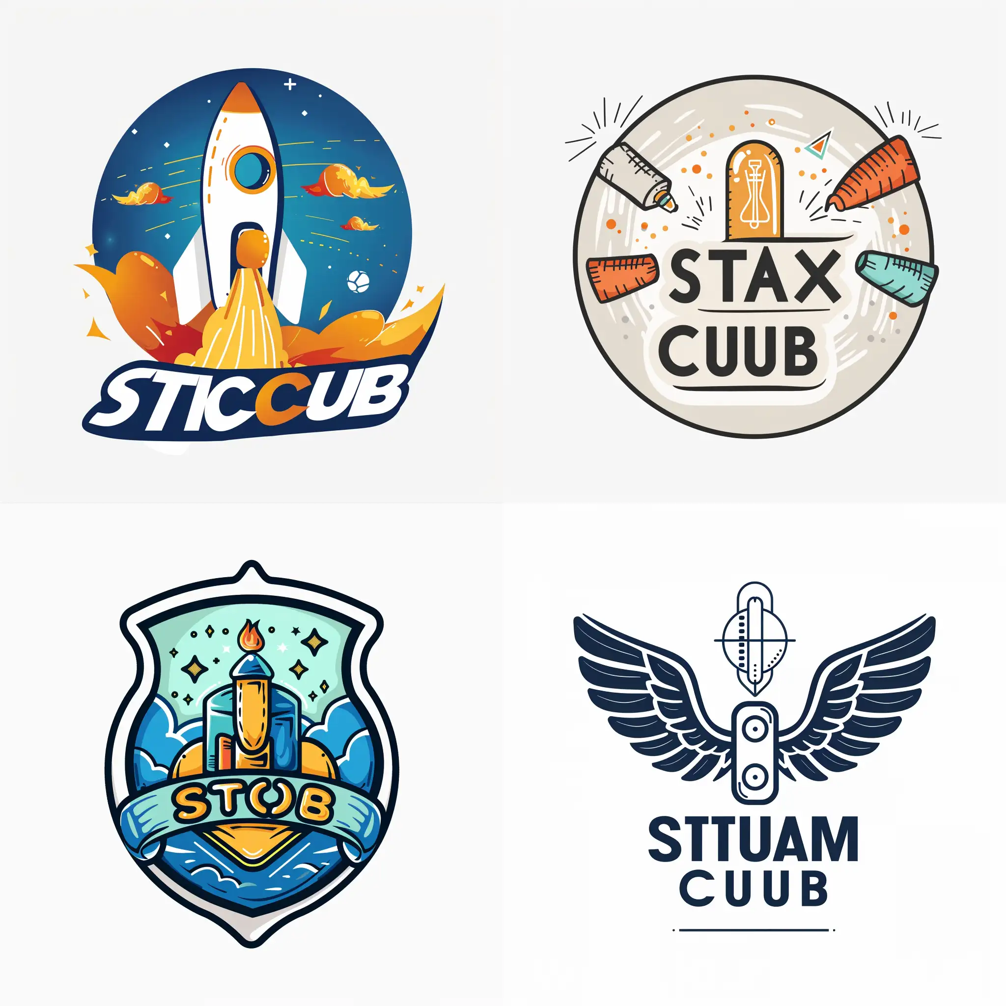 Creative-STEAM-Club-Logo-Design-with-Vibrant-Colors-and-Geometric-Elements