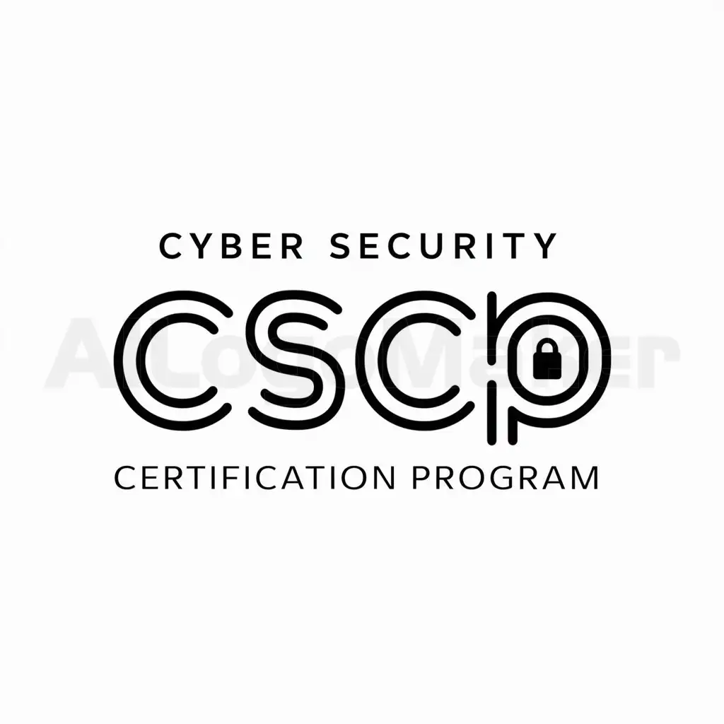 a logo design,with the text "Cyber Security Certification Program", main symbol:CSCP,Minimalistic,clear background