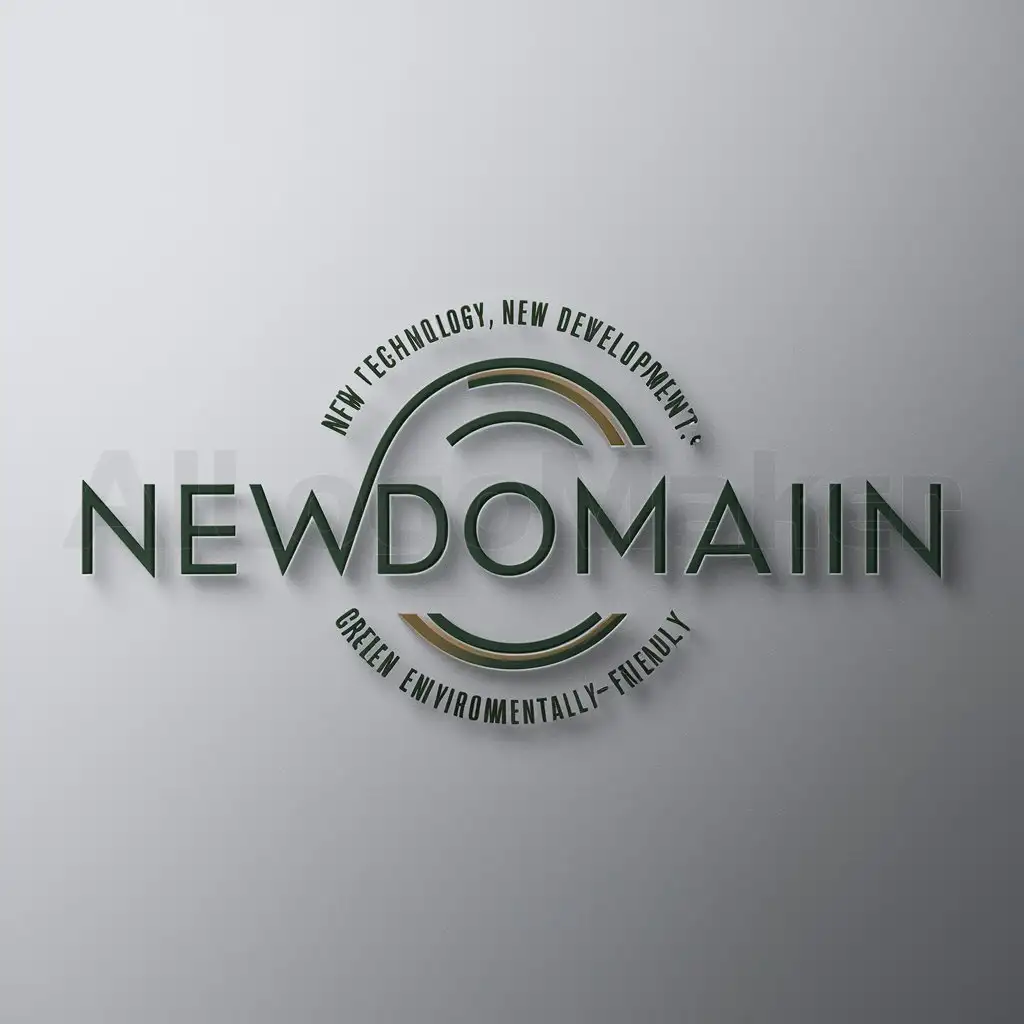 a logo design,with the text "signify new technology, new development, green environmentally-friendly", main symbol:newdomain,Moderate,be used in Technology industry,clear background