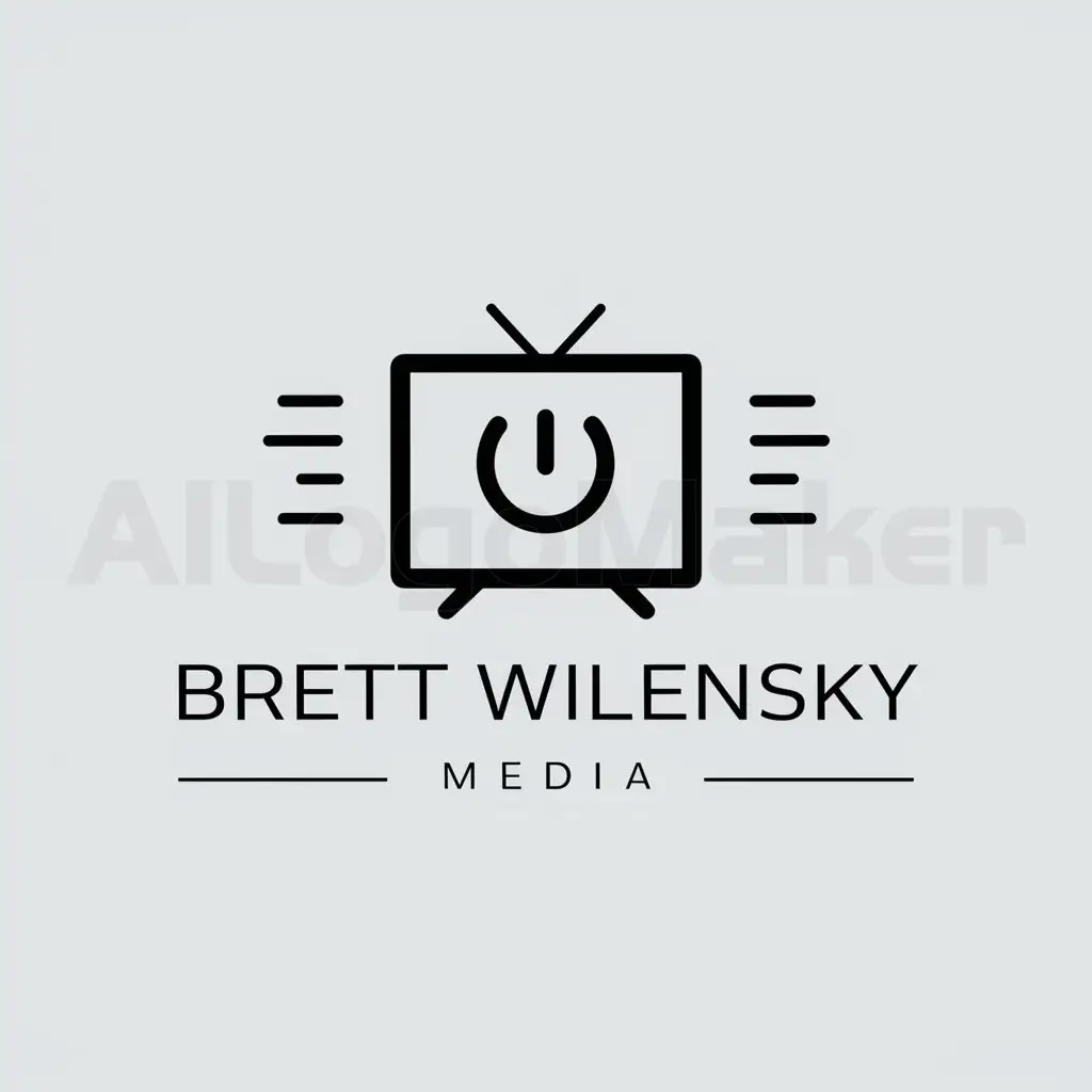 a logo design,with the text "Brett Wilensky Media", main symbol:Television,Moderate,be used in Technology industry,clear background