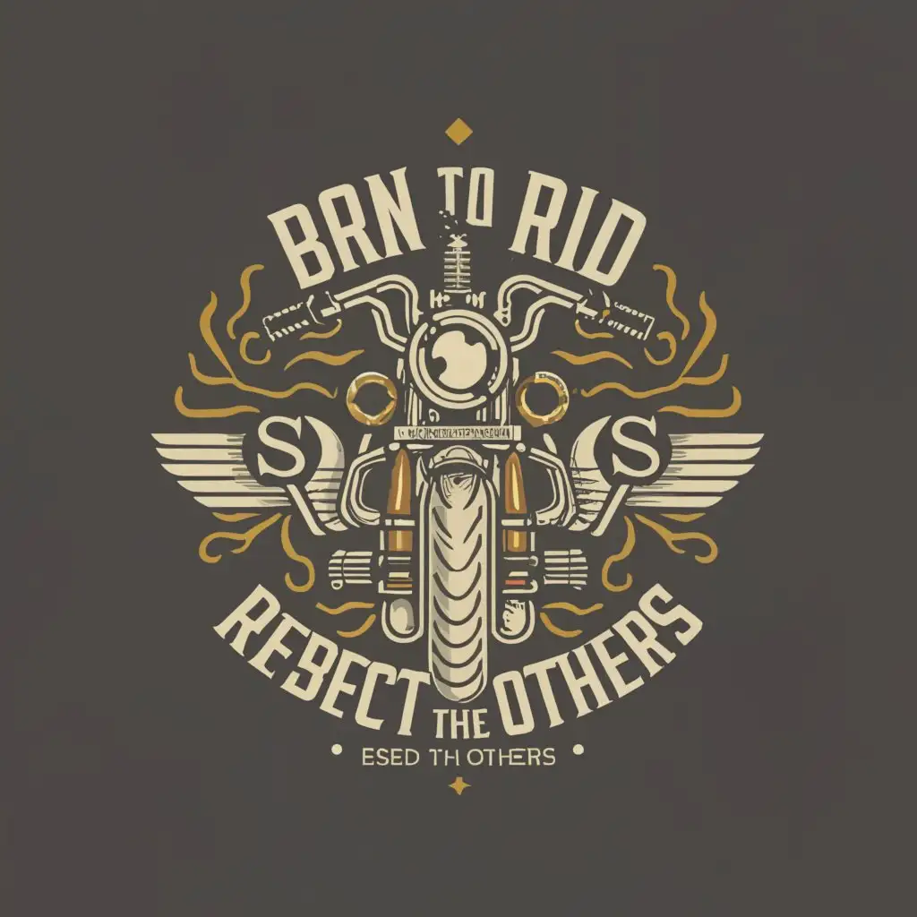 a logo design,with the text "born to ride respect the others", main symbol:motorcycles,Moderate,clear background