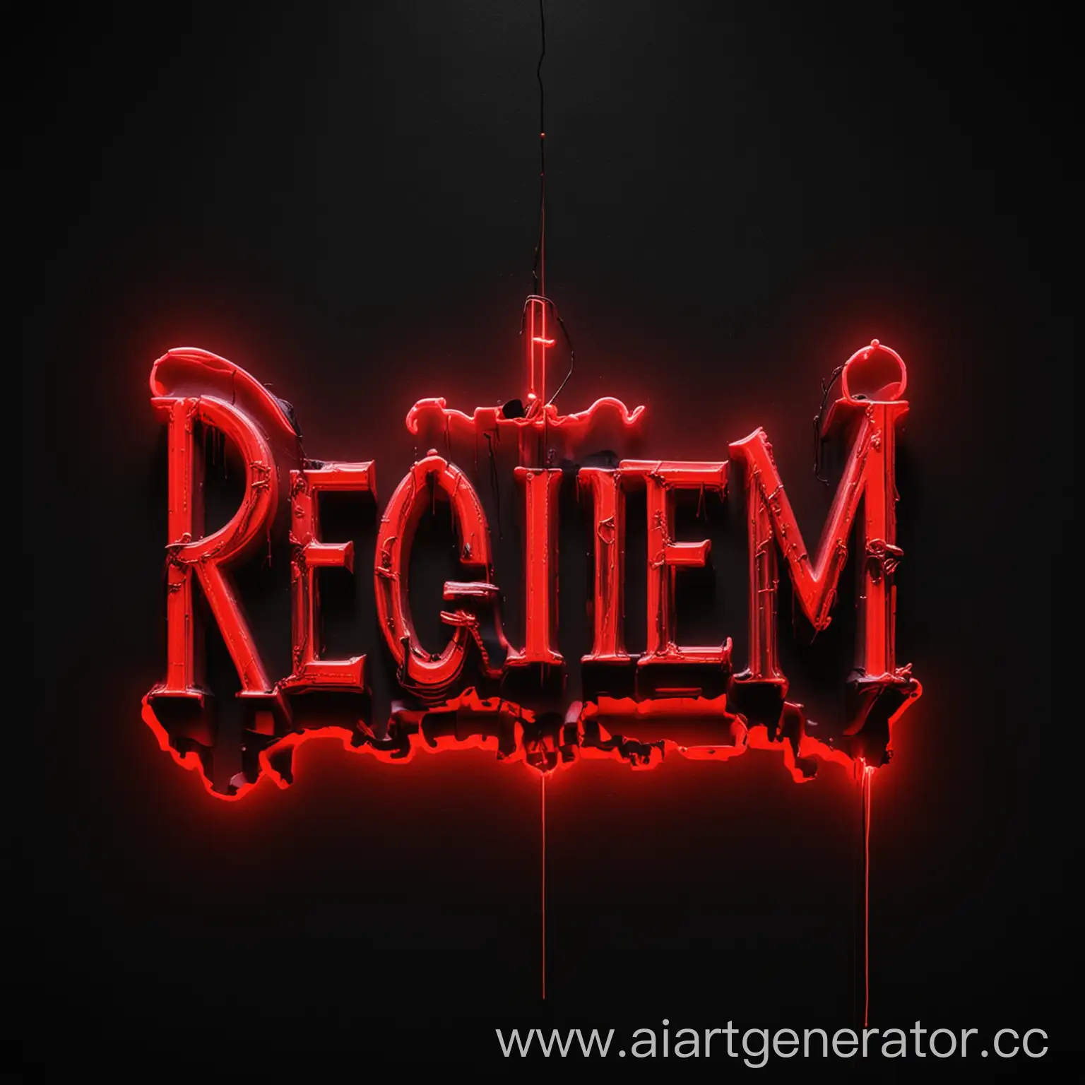 Neon-Red-Requiem-Elegantly-Melancholic-Art-in-a-Dark-Setting