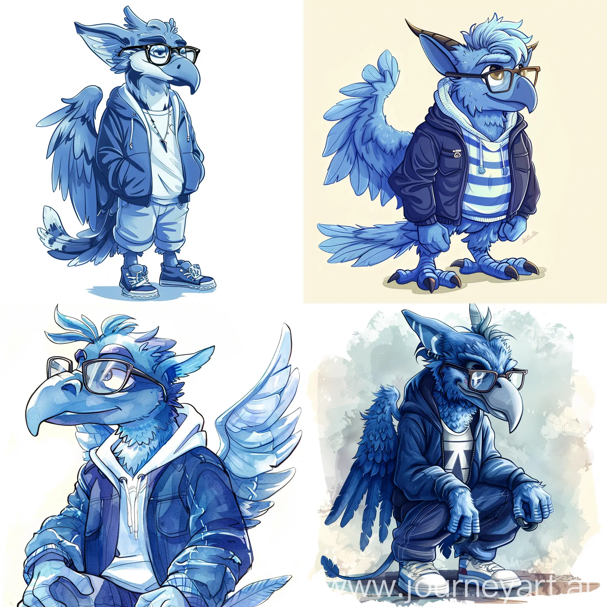Stylish-Teenage-Griffin-in-Blue-Clothing-and-Glasses