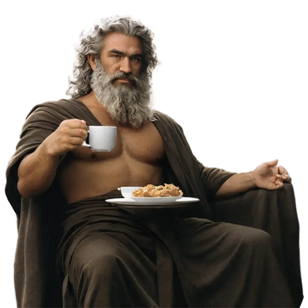 dewa zeus minum ngopi