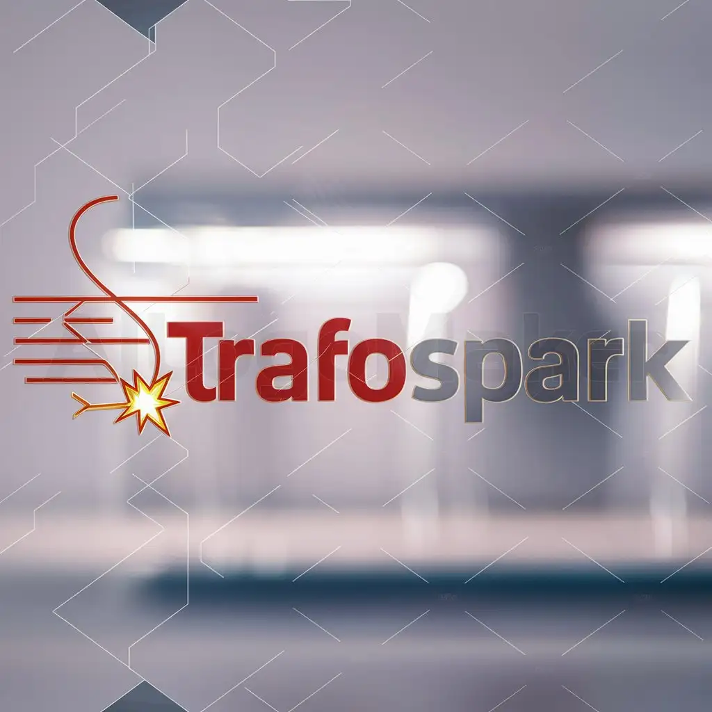 logo design with text 'trafospark', main symbol: energy line, Moderate, clear background, clear background, spark, birth of a star