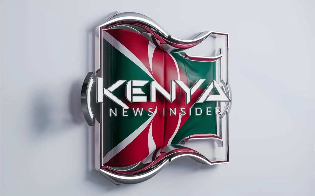 create a futuristic 3d profile picture using a Kenyan flag theme with words kenya news insider with a white background
